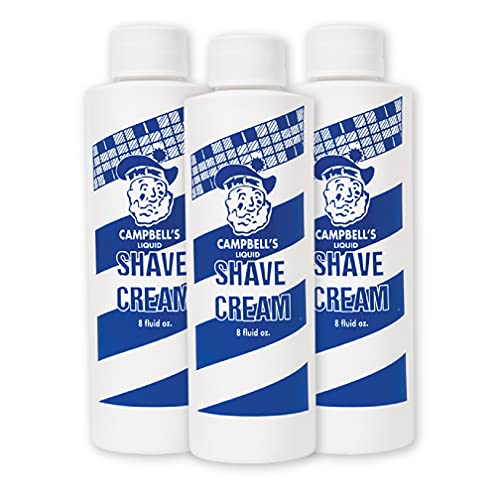 Campbell’s Liquid Shave Cream Lather, Barber Shaving Cream Lather, Professional Shaving Supplies and Products, 8 Ounces, (Pack of 3)