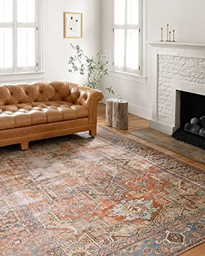 Loloi Loren Collection LQ-15 Terracotta/Sky 7'-6" x 9'-6" Area Rug