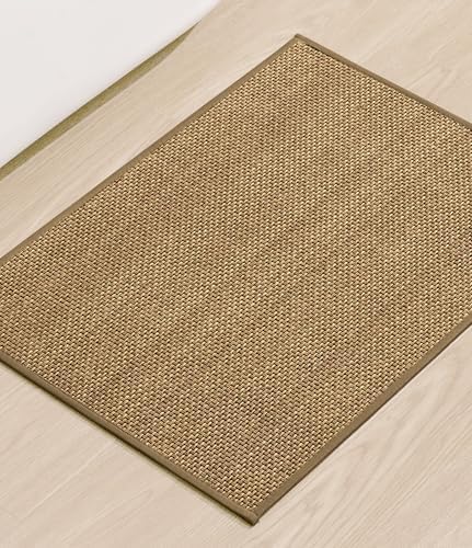 YIHOUSE Bathroom Rugs Mat 17x24- Small Non Slip Bath Mat Quick Dry Absorbent, Thin Bathroom Rugs Fit Under Door, Neutral Easy Jute Beige 17"x24"