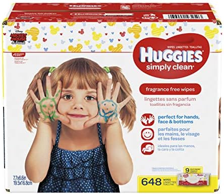 HUGGIES Simply Clean Fragrance-Free Baby Wipes,Soft Packs, 648 Total Wipes,72 Count (Pack of 9)