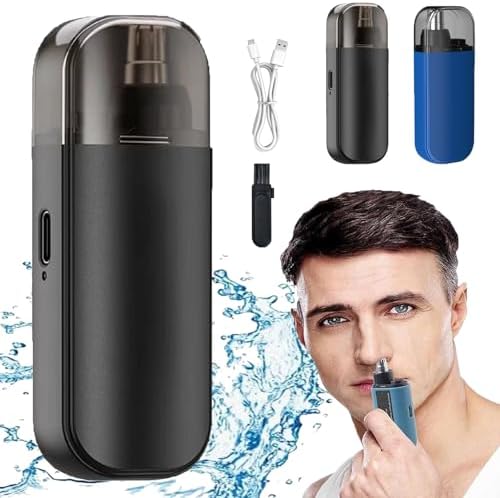 Pikapipy Nose Hair Trimmer - 2024 New Konka Electric Nose Hair Trimmer, Ear Nose Hair Trimmer for Men, Ipx7 Waterproof, Rechargeable, Painless Trimming, Detachable Head, Dual Edge Blade(Black,1)