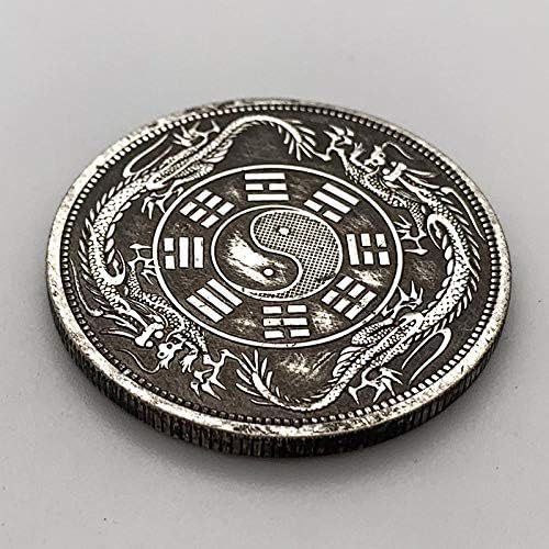 Ada Cryptocurrency Copy Coin SsangYong Yin Yang Tai Chi Gossip Favorite Coin Commemorative Coin Antique Silver Plated Lucky Coin Collectible Coin