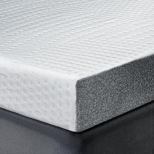 Cooling Mattress Topper King Size 3 Inch, Cooling Gel & Bamboo Charcoal Memory Foam Mattress Topper for Back Pain Relief, Firm Dual-Layer Foam Bed Pad with Removable Cover