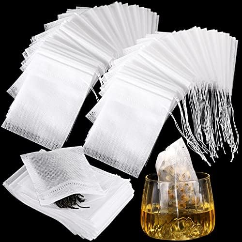 1000 Pcs Disposable Tea Bags Bulk for Loose Leaf Tea Drawstring Empty Coffee Sachets Filter Infuser Strainers for Coffee Spice Herbs(2 x 2.76 inches)