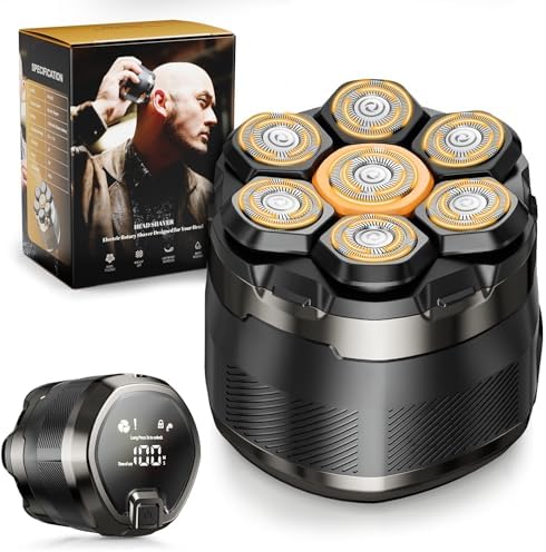 Head Shaver for Bald Men: 7D Electric Bald Razor - Waterproof Wet Dry Shaving - Professional Grooming Kit for Balder - Rechargeable Head Shavers for Scalp/Face/Beard