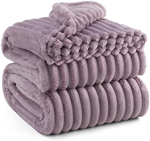 Bedsure Light Purple Fleece Blanket for Couch - GentleSoft Cozy Soft Blankets for Women, Cute Small Throws for Girls, 90x90 Inches
