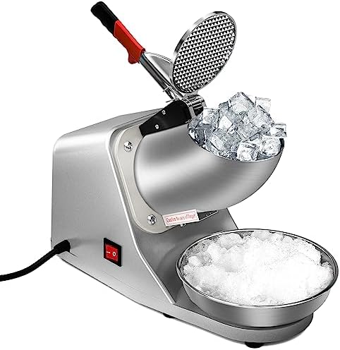 ZENY Electric Ice Crushers 300W 2000r/min w/Stainless Steel Blade Shaved Ice Snow Cone Maker Kitchen Machine (Silver)