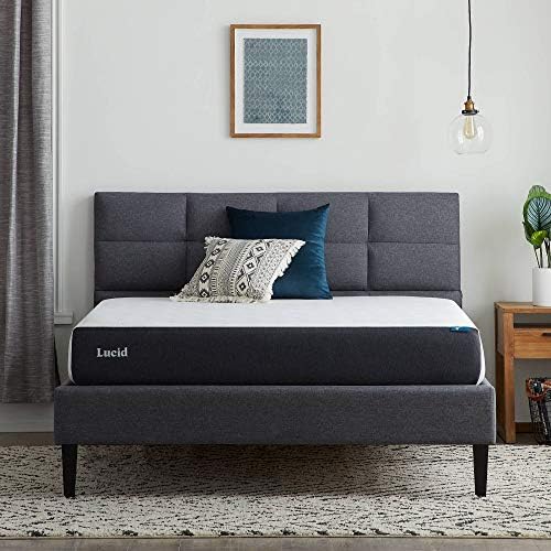 Lucid 8 Inch Memory Foam Mattress - Medium Plush Feel - Infused with Refreshing Bamboo Charcoal and Cooling Gel - Bed in a Box - Temperature Regulating - Pressure Relief - Breathable - Twin Size