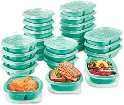 Rubbermaid 50-Piece Food Storage Containers Set with Lids, Teal Splash β Perfect for Lunch, Meal Prep, Leftovers & More β Top Rack Dishwasher Safe, BPA-Free Plastic