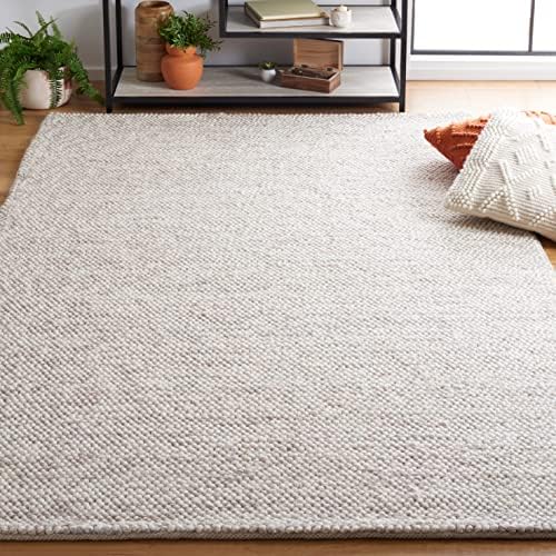 SAFAVIEH Area Rug 8x10 - Natura Collection - Large - Beige & Ivory, Handmade Wool, Ideal for Living Room, Bedroom, Dining Space (NAT182B)