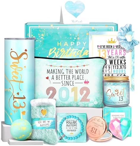 13th Birthday Gifts for Girls, 13 Year Old Girl Gifts Happy 13th Birthday Gift Ideas for Teen Girl, Daughter, Niece, Granddaughter, Official Teenager 13th Birthday Gifts for Her