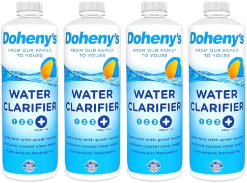 Doheny's Super Algaecide Plus | Pro-Grade | Effective Against Most Algae Types | 7.1% Chelated Copper (Reduces Staining) | Non-Foaming, No Clouding | Safe to Swim After Use | 4 x 40oz Bottles (160oz)