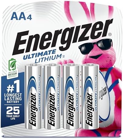 Energizer Ultimate Lithium AA Batteries (4 Pack), 1.5V Lithium Double A Batteries