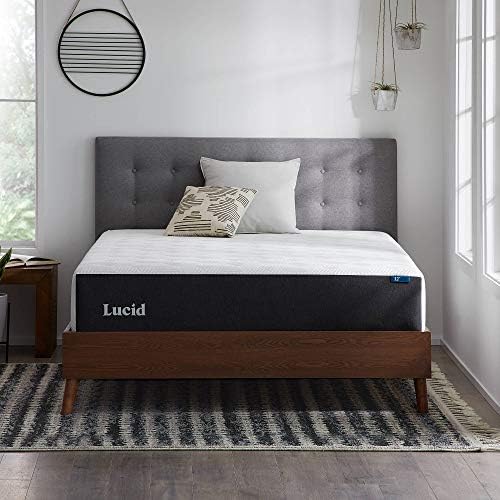 LUCID 12 Inch Memory Foam Mattress - Medium Plush Feel - Infused with Refreshing Bamboo Charcoal and Cooling Gel - Bed in a Box - Temperature Regulating - Pressure Relief - Breathable - Full Size