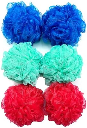 Amazon Basics Bath and Shower Loofah, Multicolor, Pack of 6