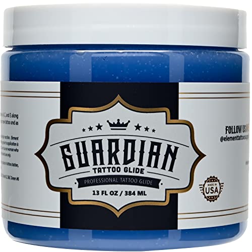 Guardian Tattoo Glide Gel - During Tattooing & Aftercare Tattoo Ointment, Moisturizing with Vit A, C, E & Botanical Extracts, Professional Grade, 13 oz Jar