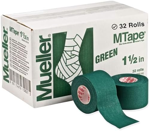 MUELLER Sports Medicine MTape Rolls Team Pack, Quality Athletic Tape, Easy to Tear for Fast & Effective Taping, 1.5" x 10 Yards Per Roll, 32 Rolls