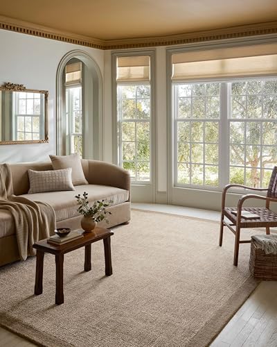 Loloi Magnolia Home by Joanna Gaines Henley Collection HNY-01 Ivory/Brown 7'-9" x 9'-9" Area Rug