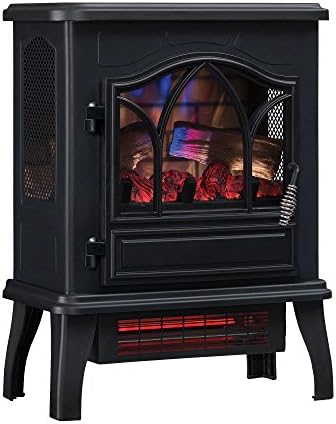 duraflame® 3D Infrared Quartz Electric Fireplace Stove Heater, Black