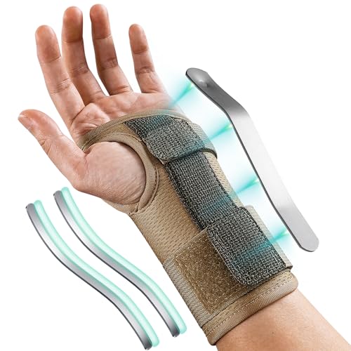 Carpal Tunnel Wrist Brace with Splint and Palm Cushion, Adjustable Night Support for Men & Women - Ideal for Arthritis, Tendonitis, Sprains, Wrist Pain Relief (Left Hand, S/M)