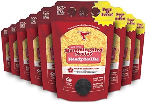 9-Pack Hummingbird Nectar, 1.5 L (50.7 oz) - Ready to Use, Made in The USA | Extends The Life of Nectar for Hummingbird Feeders - The Ultimate Hummingbird Food