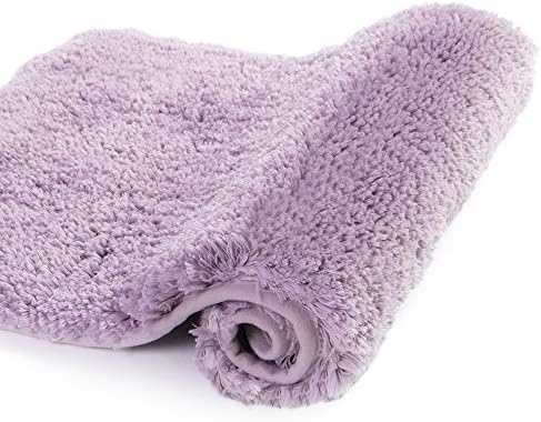 Walensee Bath Rug for Bathroom Non Slip Bathroom Mat (20 x 32, Lavender) Water Absorbent Soft Microfiber Shaggy Bathroom Rug Machine Washable Bath Mat Thick Plush Shower Mat