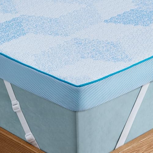 PERLECARE Firm Mattress Topper King - 3 Inch Cooling Memory Foam Bed Topper for Pressure Relief, Soft and Supportive, Non-Slip Design, Removable and Washable Cover, CertiPUR-US Certified