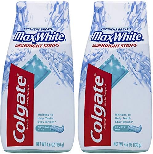 Colgate Max White Toothpaste with Mini Breath Strips, Crystal Mint - 4.6 oz - 2 pk