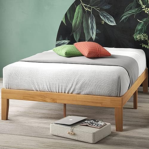 ZINUS Moiz Wood Platform Bed Frame, Wood Slat Support, No Box Spring Needed, Easy Assembly, Natural, Queen