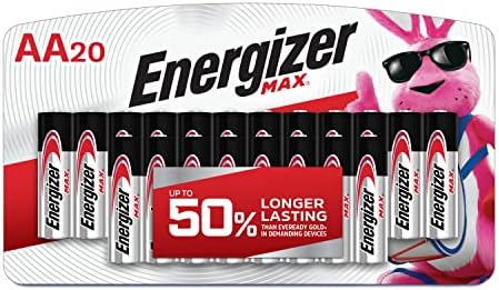 Energizer AA Batteries, Max Double A Battery Alkaline, 20 Count