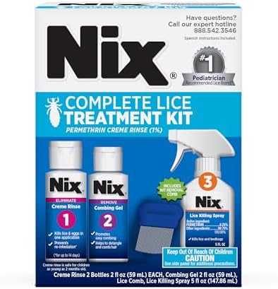Nix Complete Lice Treatment Kit, Lice Treatment for Hair, Lice Spray for Home, Lice Comb