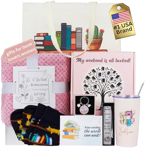 Luxury Book Lover Gifts for Women, Gifts for Readers Book Lovers Women, Books Club Accessories for Reading, Bookish & Librarian Gift, Bookclub Gift Ideas, Gift for Books Lovers Set Box Basket Stuff