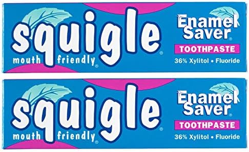 Squigle Enamel Saver Toothpaste (Canker Sore Prevention & Treatment) Prevents Cavities, Perioral Dermatitis, Bad Breath, Chapped Lips - 2 Pack