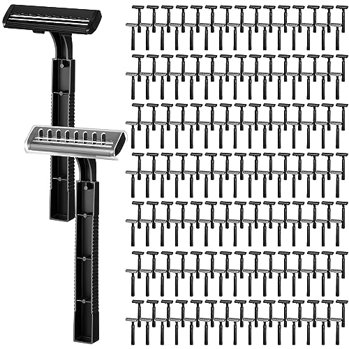 Jutom 800 Pcs Twin Blade Disposable Razors Bulk for Men Women Homeless Stainless Steel Shaving Razor with Clear Safety Cap for Hotel Travel Camping Charity Apartment