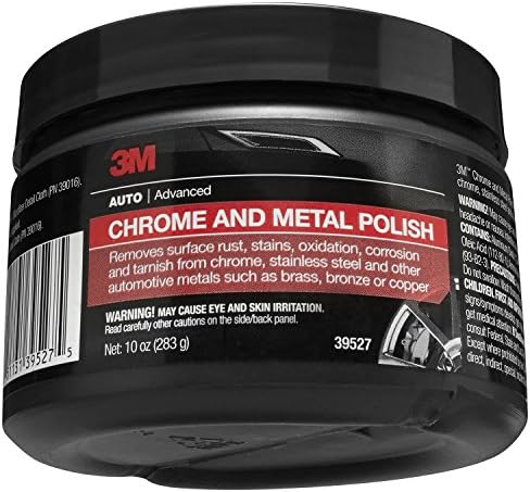 3M Chrome and Metal Polish, 39527, 10 oz, Used on Wheels, Trim and Bumpers, for Automotive