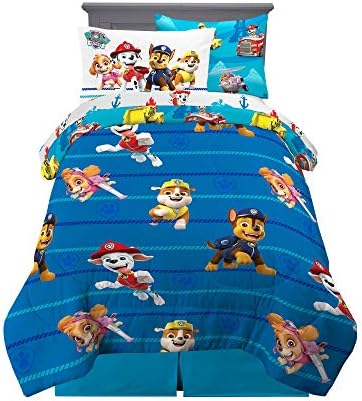 Paw Patrol Kids Bedding Super Soft Comforter and Sheet Set with Sham, 5 Piece Twin Size, (100% Officially Licensed Nickelodeon Product) By Franco