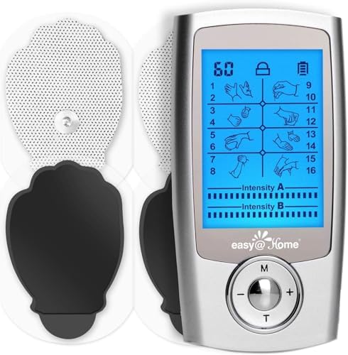 Mini Electronic Pulse Stimulator - Easy@Home TENS Unit Muscle Massager - 510K Cleared for OTC Use Handheld Pain Relief Therapy Device – Pain Management on The Shoulder, Joint, Back, Leg&More (EHE029N)