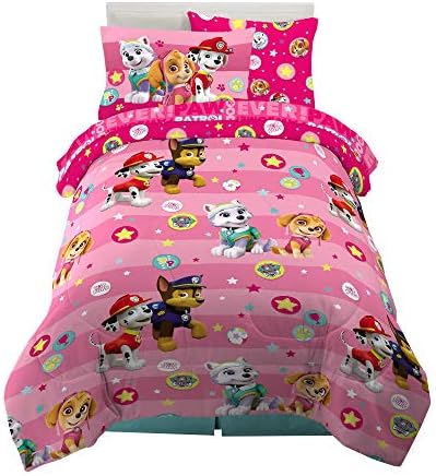 Paw Patrol Girls Kids Bedding Super Soft Comforter and Sheet Set with Sham, 5 Piece Twin Size, (100% Officially Licensed Nickelodeon Product) By Franco