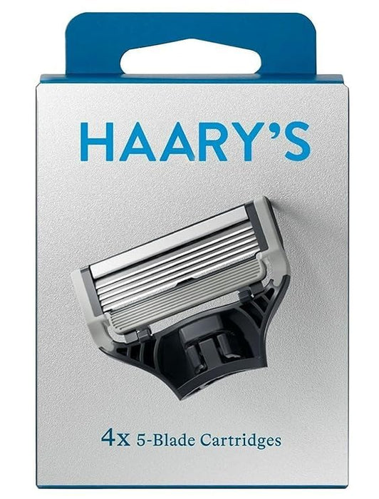 Harry Men's 5-Blade Razor Refills, 4 Count, Precision Trimmer, Lubricating Strip For Close and Comfortable Shaves
