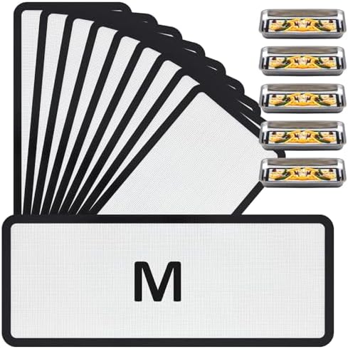 10 Pieces M - Medium Silicone Mats Compatible with Harvest Right Freeze Dryer Silicone Mats Reusable Baking Sheet Durable Easy Clean No Stick Trays Drying Liners for Kitchen (Black)