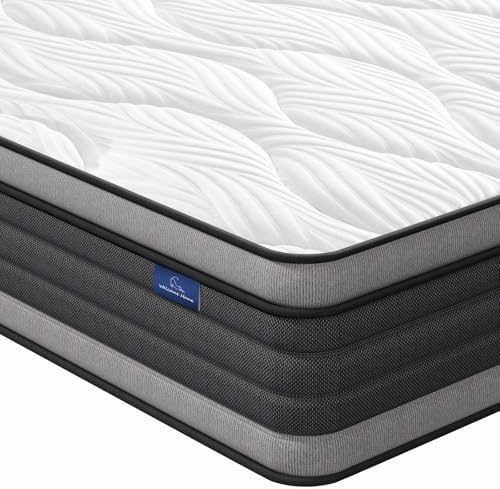 Vesgantti Queen Mattress, 10 Inch Hybrid Queen Size Mattress with Memory Foam and Individually Pocket Spring, Pressure Relief and Supportive, Medium Firm Feel, Mattress in a Box
