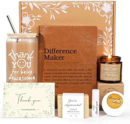 Thank You Gifts for Women, Teacher Appreciation Gifts, Employee Appreciation Gift for Coworkers Employees Teacher Nurse Secretary Mentor Leader with Difference Maker Journal