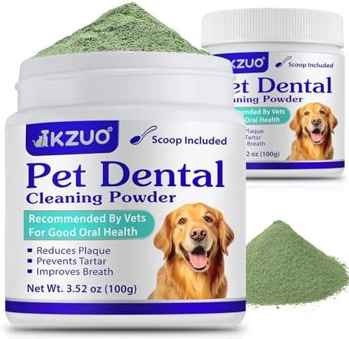 Dog Teeth Cleaning Powder - Dog Dental Powder - Dog Breath Freshener - Targets Tartar & Reduces Plaque & Bad Breath - Teeth Cleaning Made Easy Eliminate - for Small, Medium, Large Dogs (2PCS)
