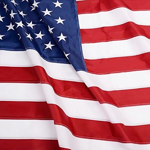 ANLEY EverStrong Series American Flag 4x6 Foot Heavy Duty Nylon - Embroidered Stars and Sewn Stripes - 4 Rows of Lock Stitching - US National Banner Flags with Brass Grommets 4 X 6 Ft