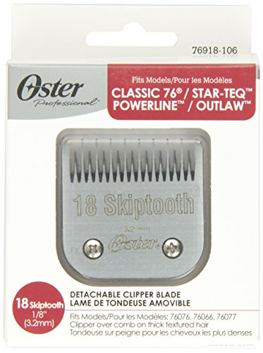 Oster Professional 76918-106 Replacement Blade for Classic 76/Star-Teq/Power-Teq Clippers, Size# 18 Skiptooth 1/8" (3.2mm)