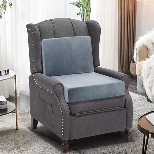 20x20x4 Inch Recliner Cushions for Elderly, Gray Memory Foam Extra Large Seat Cushion, Non-Slip Recliner Cushions with Back Support Cushions, Thick and Supportive Back Lumbar Support