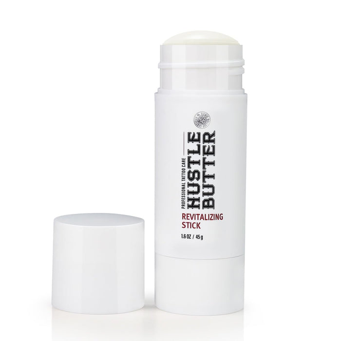 Hustle Butter Tattoo Aftercare - Portable Balm Stick - On The Go Tattoo Aftercare - Naturally Derived Vegan Cruelty Free - Mess Free - 1.6 oz