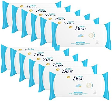 Dove Baby Wipes, Rich Moisture, 50 Count (Pack of 12)