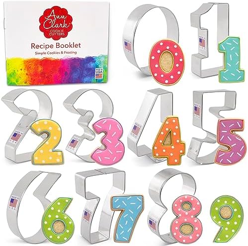 Ann Clark Cookie Cutters Number Cookie Cutters 9-Pc. Set Made in USA