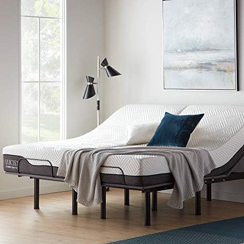 Lucid L150 Adjustable Base – Bed Frame with Head and Foot Incline – Wireless Remote Control – Premium Quiet Motor, Twin XL size, Charcoal
